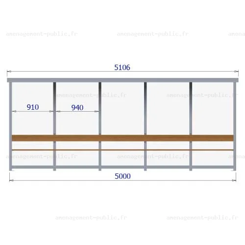 Banc de touche 10 places pour aménagement des stades